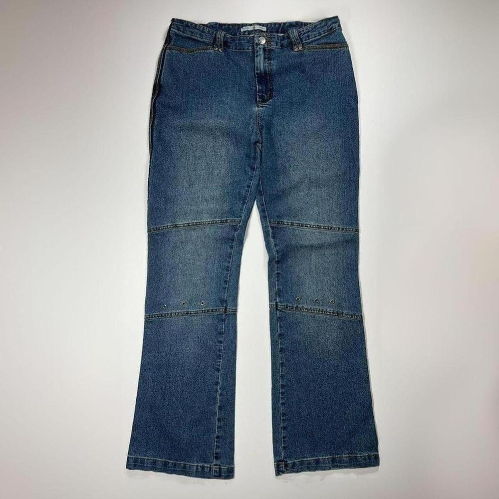 Adolfo Vintage 90s/Y2K Bootcut Jeans‎ with Grommet Embellishments